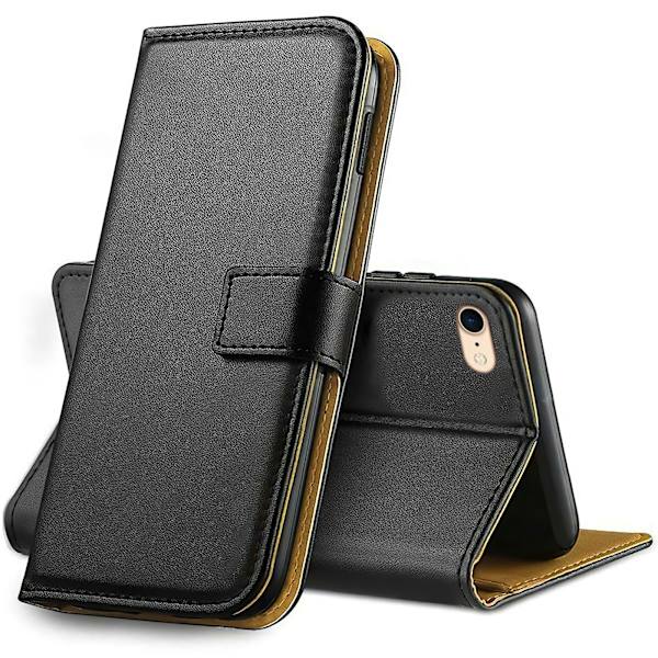 Skydda din iPhone 7/8/SE - Läderfodral! Svart