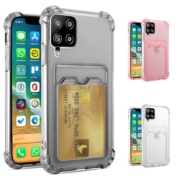 Samsung Galaxy A12 / A12 5G - Kortbeskyttelsesetui Transparent Grå