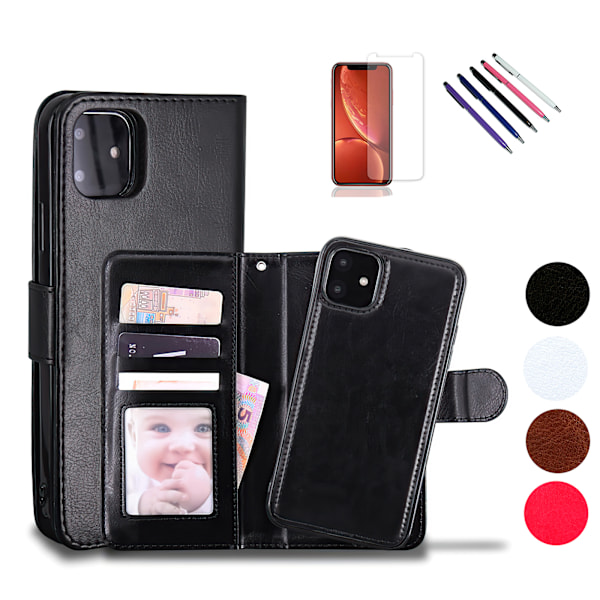 iPhone 12 Pro Max - PU Læder Pung Etui Svart