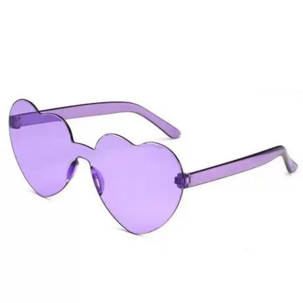 Retro hjärtformade solglasögon dam överdimensionerade UV400 Purple one size