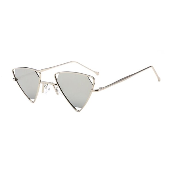Triangulära hipster solglasögon i silver spegel Silver one size