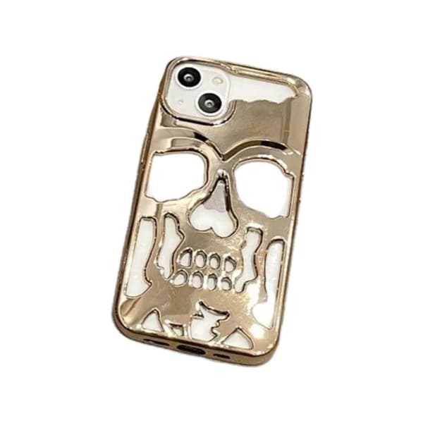 Metalliskt Skelett Mobilskal för iPhone 14 Plus - Premiumskydd m Guld one size