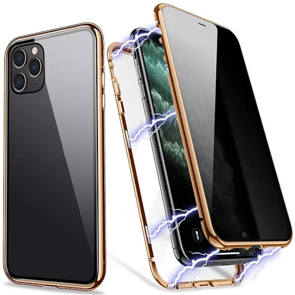 iPhone 14 Plus - 360 graders fullt skydd med framsida & baksida - anti spy Guld