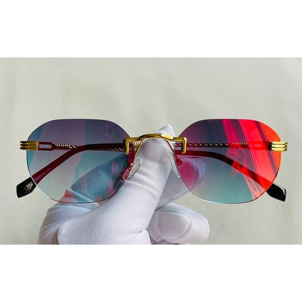 Trendy solbriller for kvinner sommeren 2025 vridde gullstenger MultiColor one size