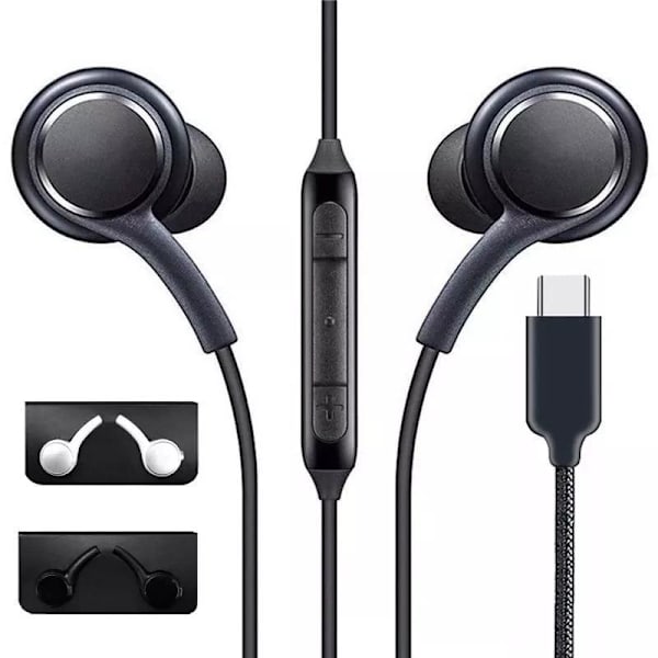 Sorte hovedtelefoner til Type-C hi-fi lydkabel Samsung iPad Black one size