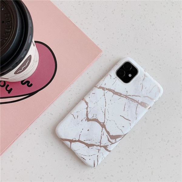 Mobilskal till iPhone11 med unikt marmormönster Vit one size