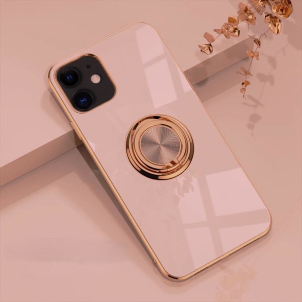 Luksuriøst stilfuldt cover â•‘iPhone 13 Proâ•‘med ringstativfunktion Guld White White