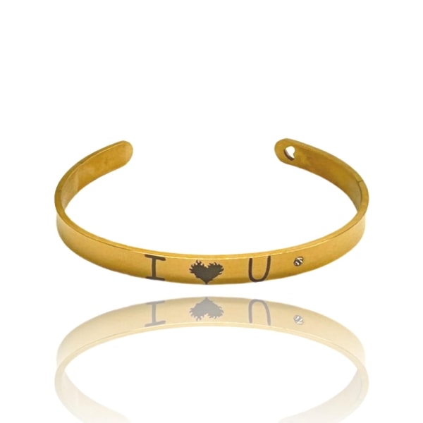 Armband ''I love U'' med brinnande hjärta valentines dag guld Guld one size