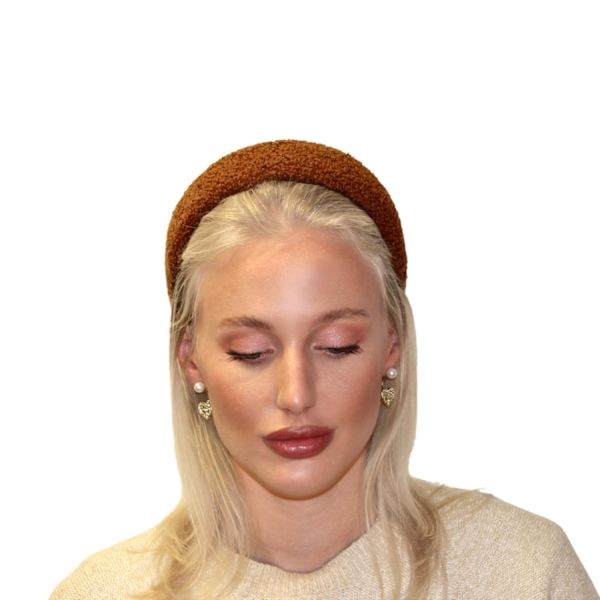 Mukava leveä tiara teddymateriaalilla ruskea beige musta villa Brown Brown