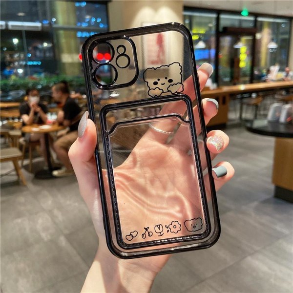iPhone 13, 13 Pro, 13 Pro Max läpinäkyvä kotelo kanin lompakolla Transparent one size