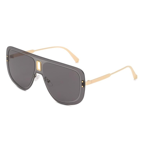 Oversized solbriller metal stel stort pilotglas stel Black one size