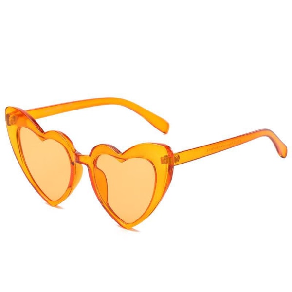 Retro hjerteformede solbriller kvinder overdimensioneret UV400 DarkRed one size