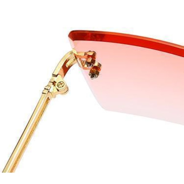 Solbriller til kvinder 90'ers inspireret rektangulær RØD Pink one size
