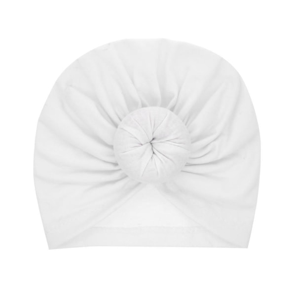 Sød turban med donut flere farver stretch materiale 0-2 år baby White one size
