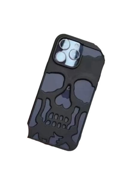 Metallic Skeleton Mobile Cover til iPhone 14 Plus - Premium besk Black one size