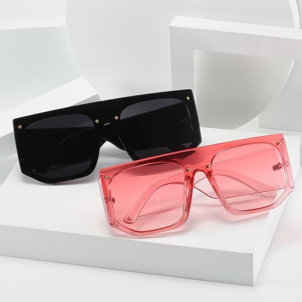 Solbriller unisex brede innfatninger elastisk materiale I rosa Pink one size