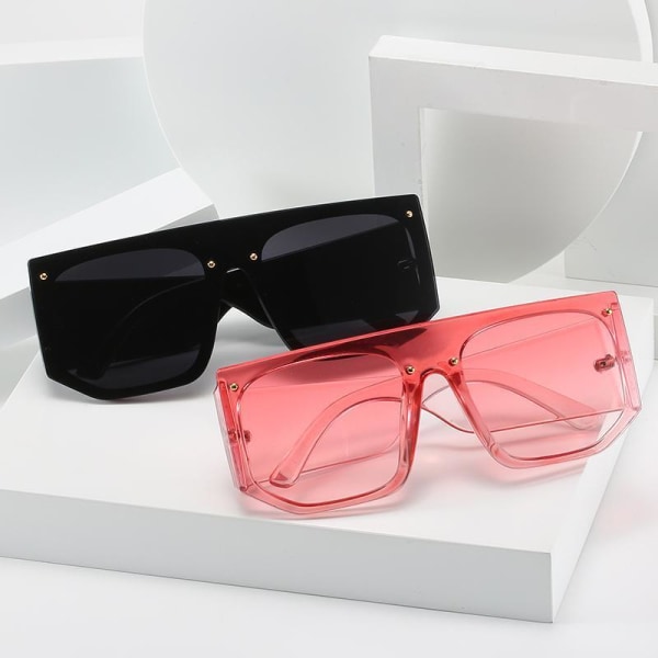 Solglasögon unisex bred bågar elastiskt material I rosa färg Rosa one size