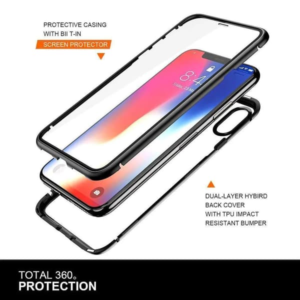 iPhone 14 Plus - 360 graders full beskyttelse med front og bakside - antispion Gold