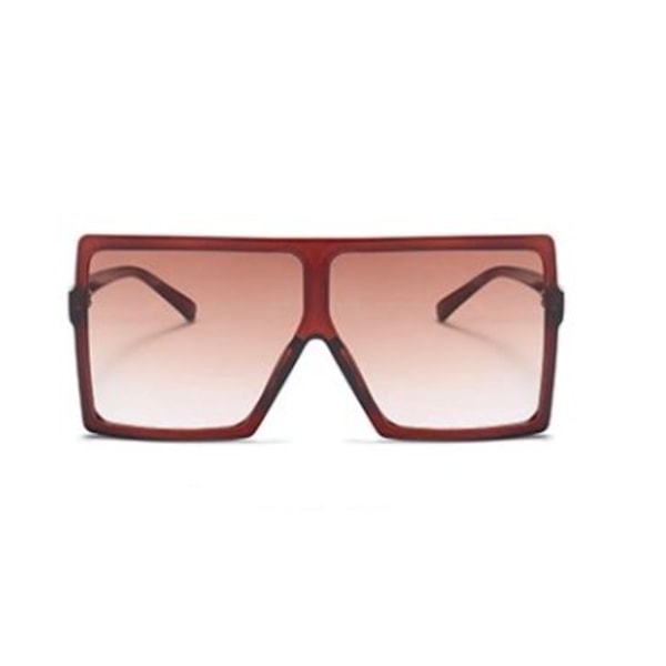 Firkantede overdimensjonerte solbriller UV400 Kim Brown one size