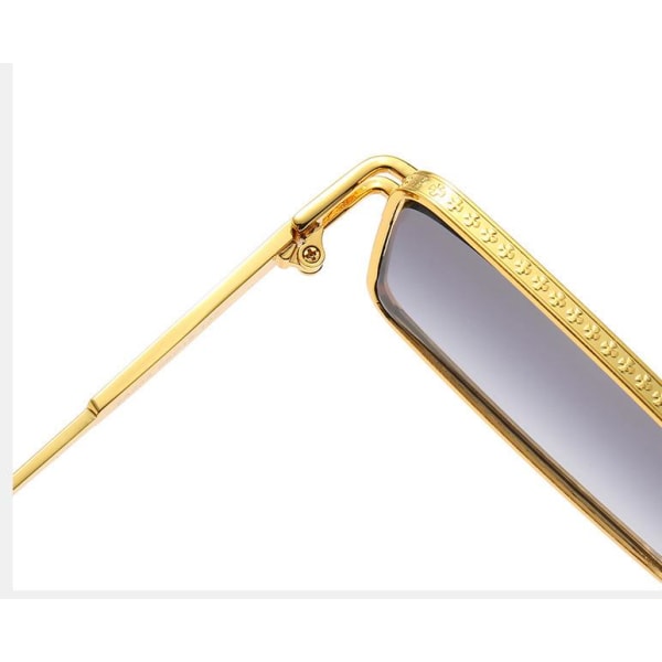 Handgjorda rektangulära brillor i italiensk design 90-tal Gold one size