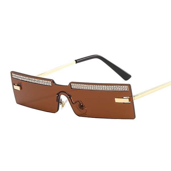 Super extra millennium -aurinkolasit timanttien kapealla lasilla Brown one size