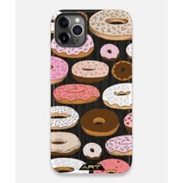 iPhone 13, Pro &amp; Max transparent case med donuts m choklad rosa Transparent one size