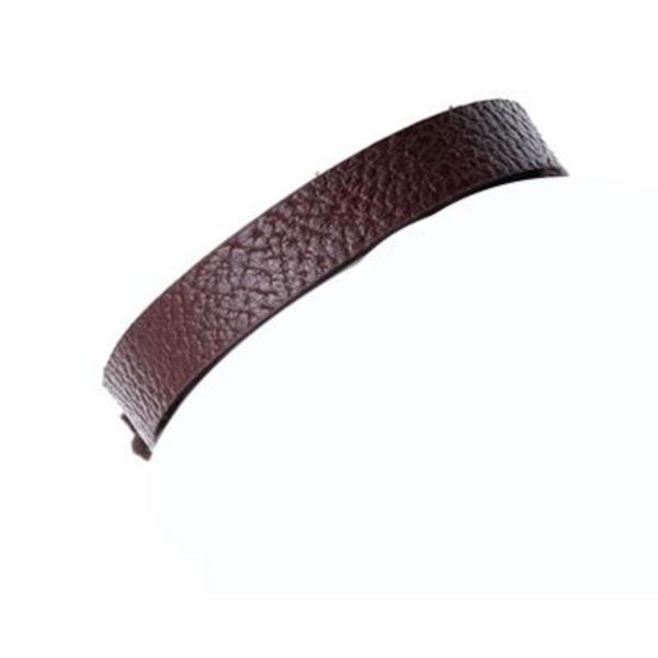 Handgjort naturligt armband brunt läder slät insida Brun one size