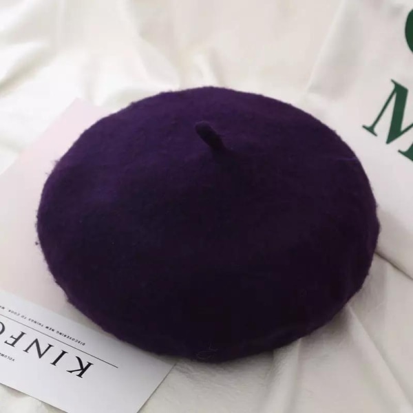 Ranskalaiset baretit useissa väreissä makea lämmin kevätsyksy Purple one size