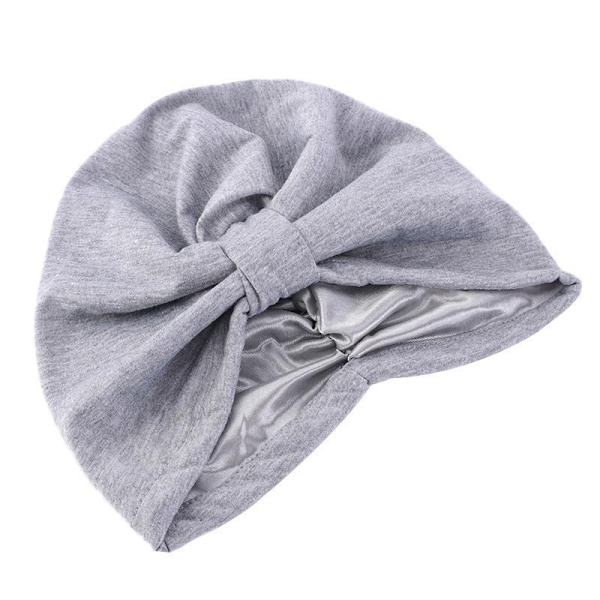 Turbaani, jossa 2 kerrosta hijabi-satiinipuuvillaa, useita eri värejä Grey one size