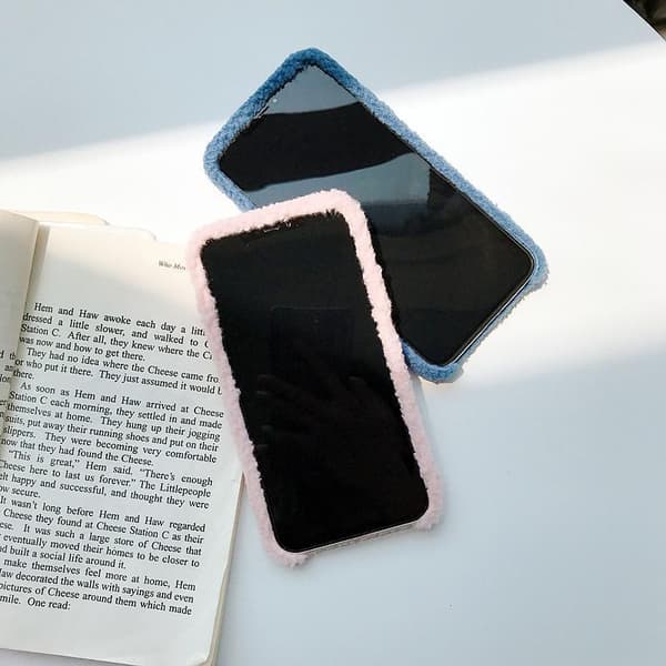 iPhone11 Pro Max case teddy materiale blødt strik White one size