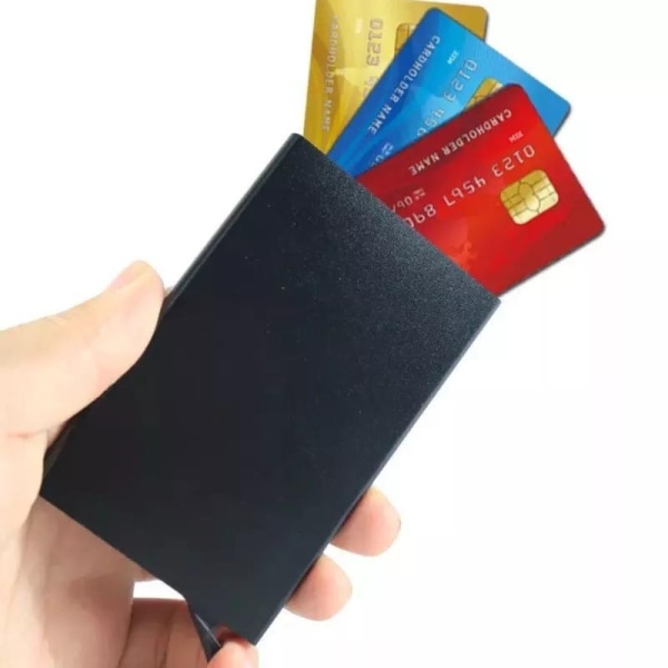 Luottokorteille ja käyntikorteille tarkoitettu alumiininen kortt Black