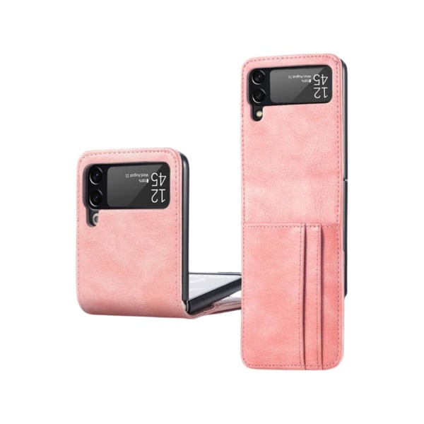 Samsung Galaxy Z FLIP 4 - plånbok skal fodral veganskt läder! Rosa one size