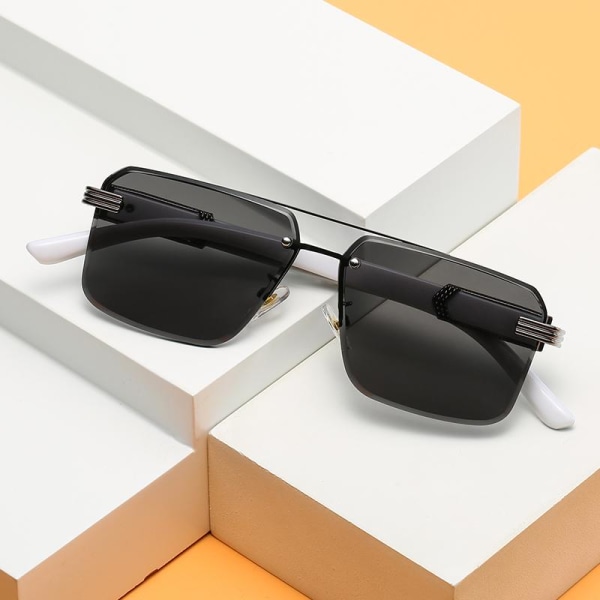 Solbriller med sorte og hvide mønstre på tindingerne til kvinder Black one  size 19c7 | Sort | Abstrakt & geometri | Fyndiq