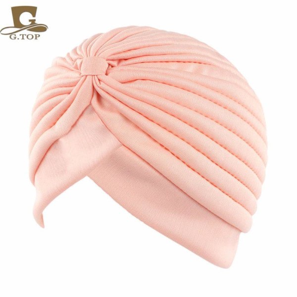 Turban i luksuriøse farver indpakker hår, der passer til alle Pink one size