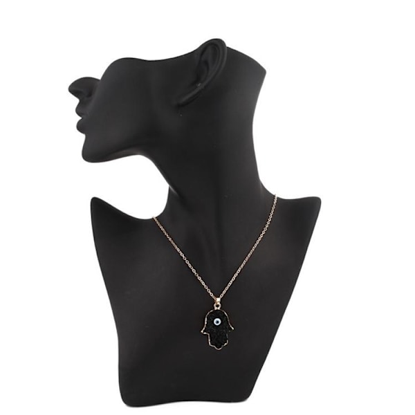 Fatima's hand m eye - handmade necklace with aura quartz and resin White one size