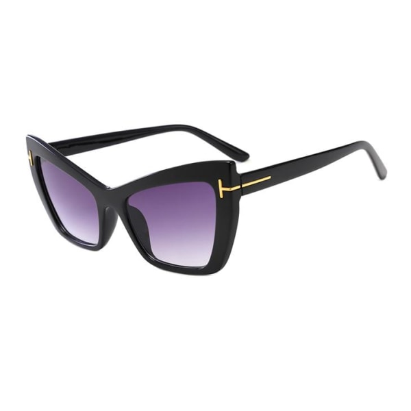 Unike sorte solbriller med lilla briller og detaljer i gull Purple one size