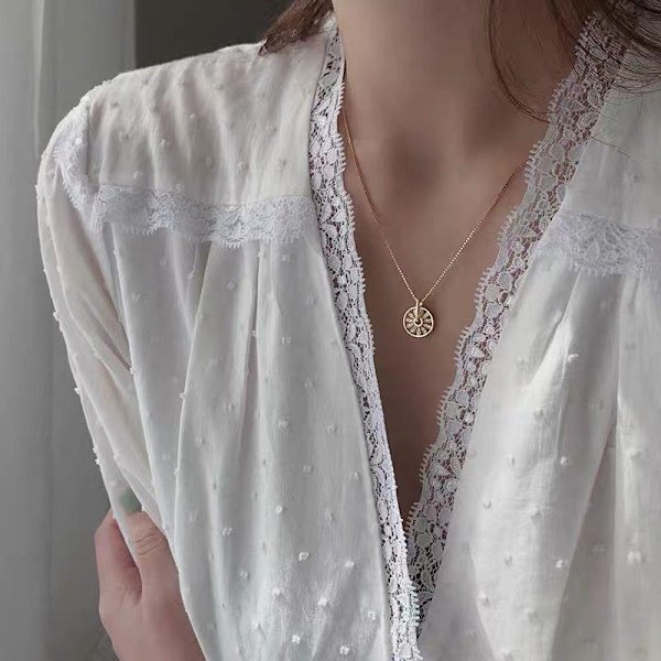 Minimalistinen ketju 18k kullattu naisten auringonkukkalahja Gold one size