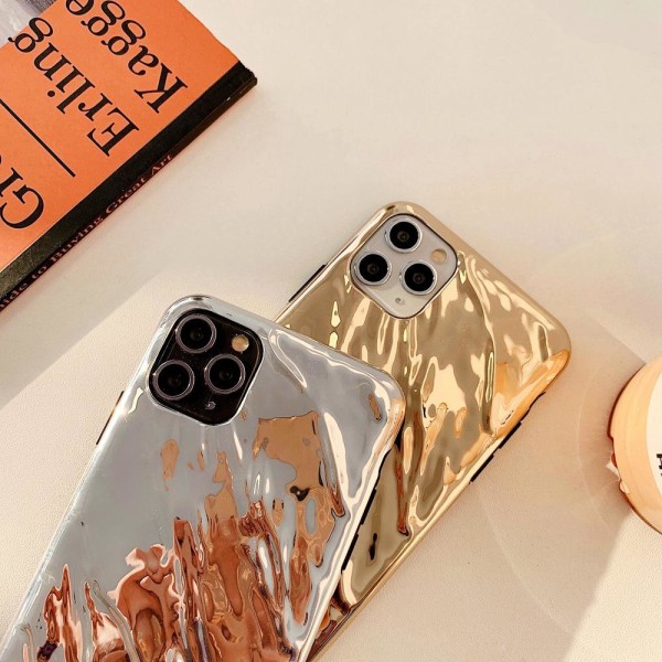 Unikt mobildeksel i metall til iPhone11 Pro sølv og gull Gold one size