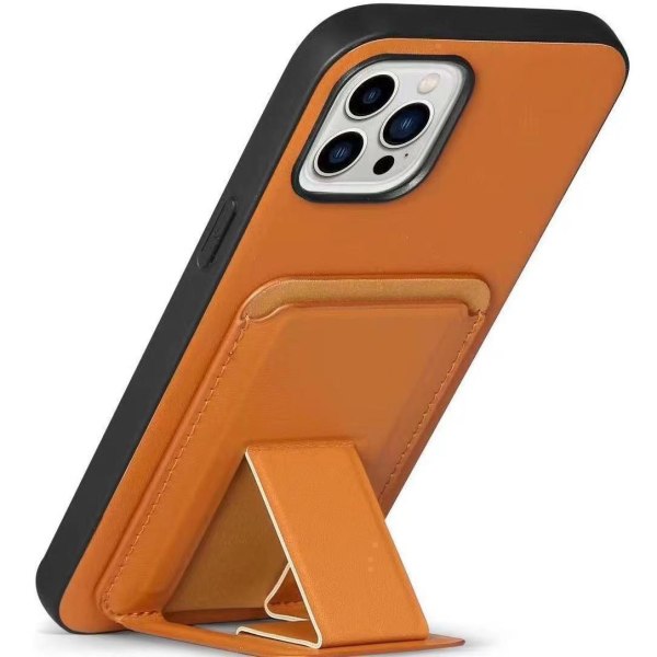 'iPhone 14 Plus' cover med stærk magnet aftagelig kortholder med Brown