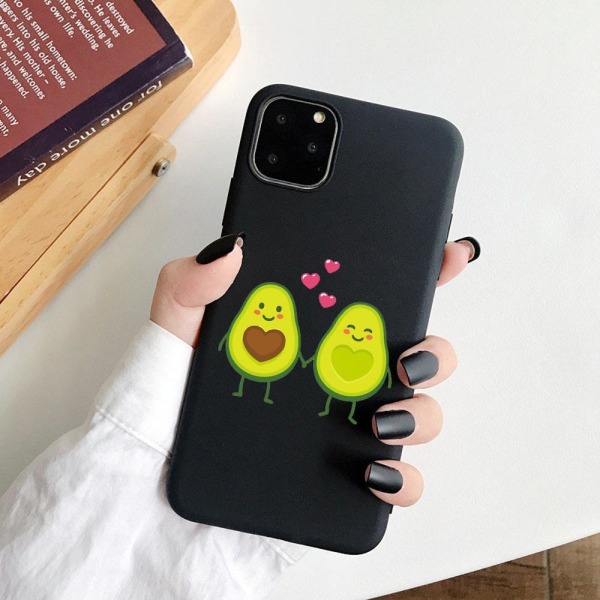 iPhone 12 & 13 Pro Max Mini skal glad avocado holder i hånd Black one size