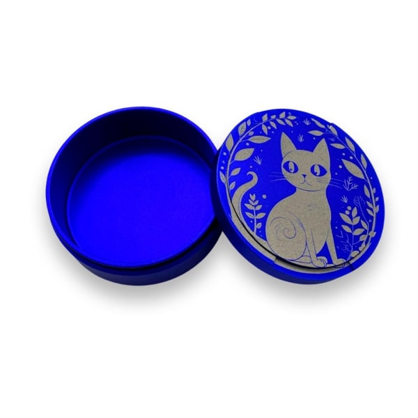 Snusdosa i blå aluminium för alla snus katt i naturen Blå