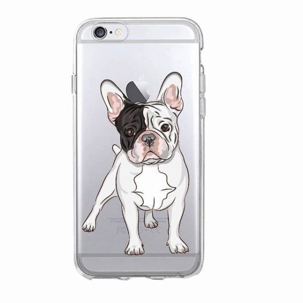 iPhone 12, 12 Pro & Max läpinäkyvä kuorikoira ranskalainen bulldog Transparent one size