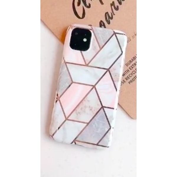 Mobildeksel til iPhone11 Pro rosa marmormønster Pink one size