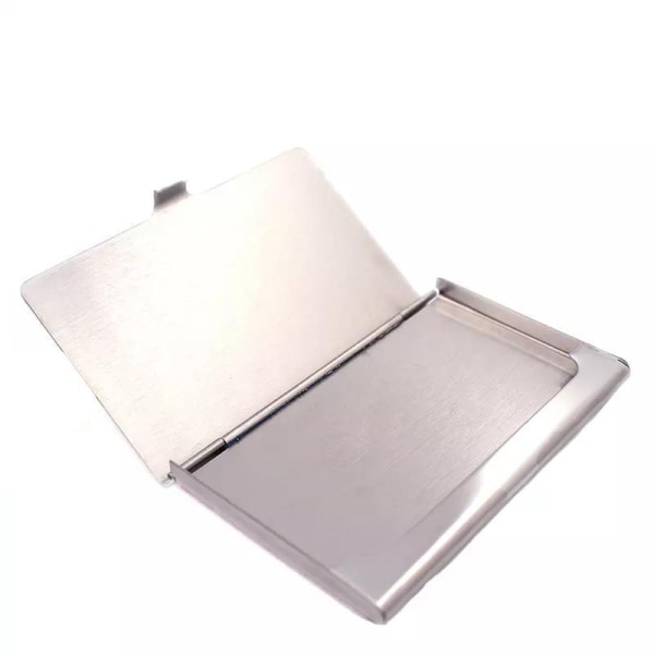 Korthållare för kreditkort och businesskort aluminium anti-skim Silver