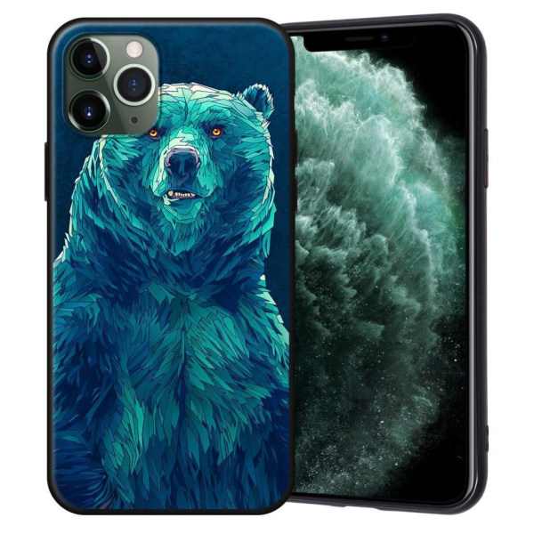 Cool case med blå bjørn i en unik mønster iPhone stødsikker Blue 13 Pro