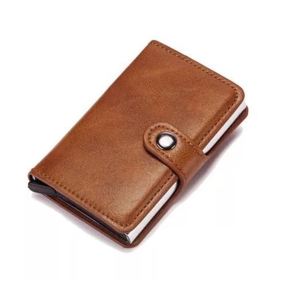 Perfekt plånbok med alla funktioner sedelklämma korthållare Brun