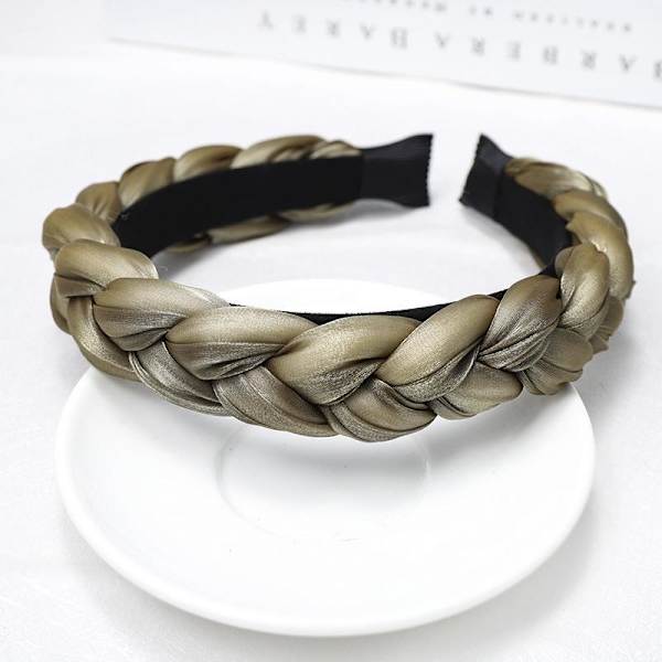 Handgjort Vackert flätat diadem i pastellfärger sommar vadderat Brown one size