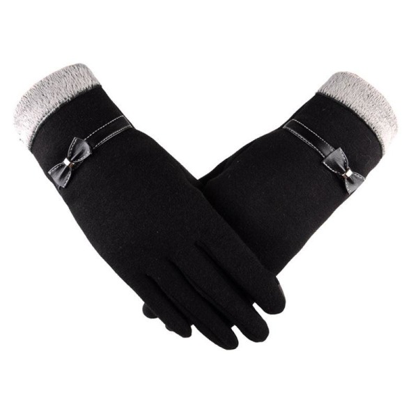 Handskar i fleece & rosett som används med Mobil touch iPad Black one size  c385 | Black | one size | Fyndiq