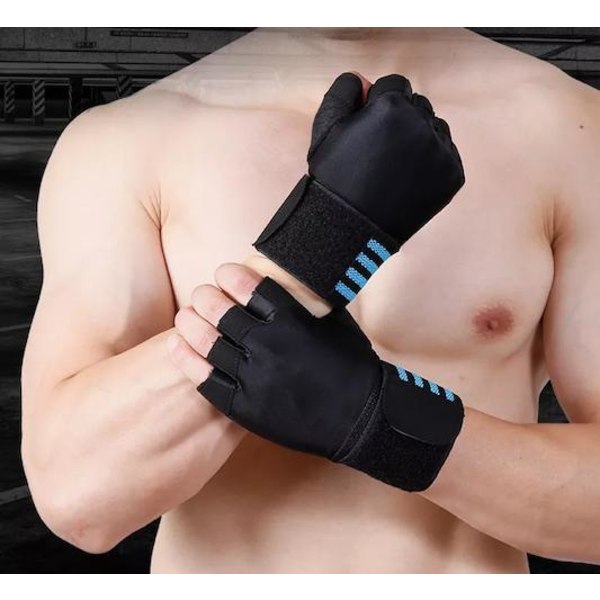Anti-slip handsker til fitness træning gym vægtløftning stribede Black | Black | m | Fyndiq