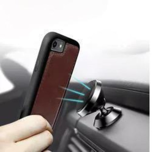Läder plånboksskal ‘iPhone 14 Pro‘ m stark magnet avtagbar Brun